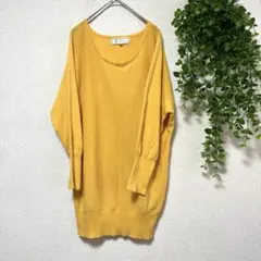 ロペピクニック ニット カットソー 無地 切替リブ  Vネック 38 ライム