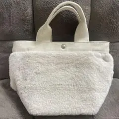 ファー トートバッグ ホワイト