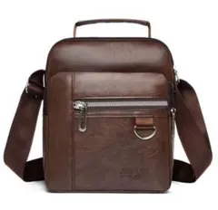 レザー ショルダーバッグ スマホバッグ ミニバッグ ブラウン 合成皮革 新品