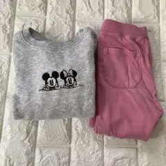 ミッキー・ミニー刺繍トレーナーとレギンスセット