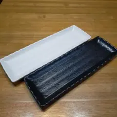 陶器　長方形長皿　2枚セット