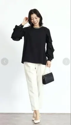 ヤマダヤ福袋 2026 FENNEL フリルスリーブ とろみブラウス ブラック