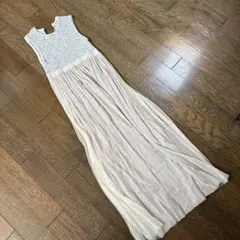 ノースリーブ ロングニットワンピース