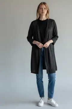 La Festa chic ブラック ロングカーディガン サイズ9 Mサイズ