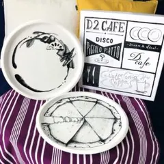 【新品未使用品・専用箱付き】プレート 皿 ピザ ベジタブル モノトーン 2点