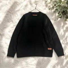 【ユニバーサルオーバーオール】裏起毛トレーナー M 黒 ワンポイント メンズのサムネイル