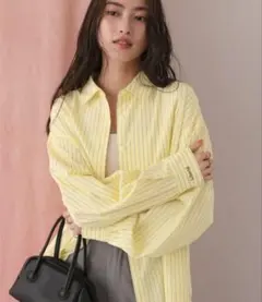 titivate刺繍ストライプシャツ イエロー ティティベイト ブラウス 黄色のサムネイル