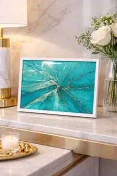 一点物 透明感あふれるアルコールインクアートパネル