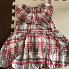 petit main チェック柄 ノースリーブワンピース 90cm