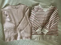 ユニクロ　ソフトニットフリース　無印良品　ボーダー　110