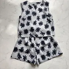 レディアゼル　セットアップ　ショートパンツ　【S】　グレー　花柄　ノースリーブ