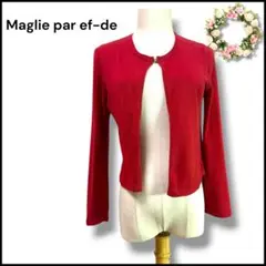 ef-de エフデ カーディガン ボレロ 長袖 赤 9 エルガント