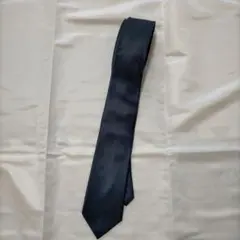 【新品未使用】 ネクタイ ソリッドタイ 無地 濃紺色 ジャガード生地