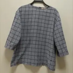 Crocodileレディースチェック柄 七分袖チュニック2L七分袖