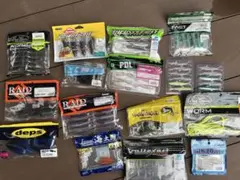 Soft lures and worms for bass fishing, bundle sale: Huddle Swimmer, Bow Worm Noodle