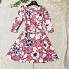 極美品　TOCCA ポンチワンピース　長袖　花柄　総柄　レディース