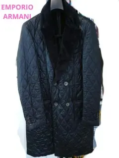 【美品】エンポリオ アルマーニ キルティングコート ムートンコート ロングコート