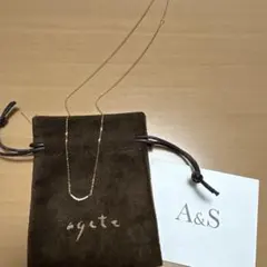 アガットK18ダイヤモンドネックレス　三日月　現行品