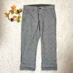 チェック柄　ハーフパンツ　グレー　ウエスト82 メンズ