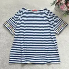 グラニフ 半袖ボーダートップス カットソー Tシャツ マリン カジュアル 可愛い