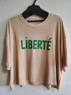 美品 Chez toi シェトワ LIBERTÉ プリント Tシャツ ベージュのサムネイル