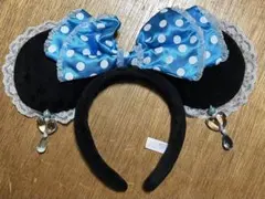 ★激レア★ ディズニー　ミニーマウス　水色　カチューシャ　イヤリング付き