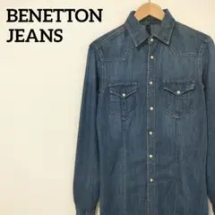 ベネトンジーンズ デニムシャツ ウエスタン 綿100% スナップボタン アメカジ