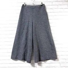 【イネド/INED】毛混紡シンプルガウチョパンツ サイズ7 ファスナー