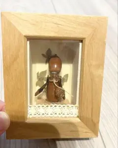 木製立体オブジェ どんぐり　秋