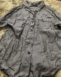 長袖チェックロングシャツ Ｍ