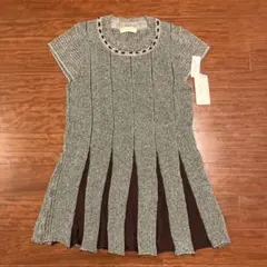 レディース半袖チュニックワンピ　グレー/パープル　新品未使用M-L