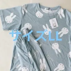 【新品未使用】タグ付き　ミッフィー　水色上下　パイル地　ルームウェア　サイズLL