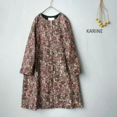 KARINE アンビデックス◉綿麻キャッスルプリントコート　美品　日本製