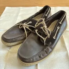 【stefanorossi】本革 デッキシューズ 26.0cm ダークブラウン