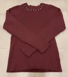 長袖パールニット　プロポーションボディドレッシング