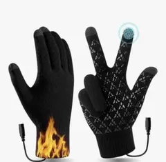 手袋 メンズ 防寒 速暖 電熱グローブ スマホ対応 アルパカ裏起毛