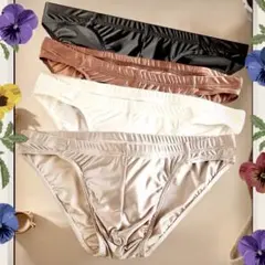 モテメンズ下着　サテン調パンツ　ブリーフパンツ　2XLサイズ 4点まとめ売り