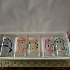 ​昭和 レトロ 動物村 グラス 5個セット 石塚硝子 ヴィンテージ