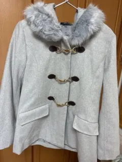 【値下げ中】one way ファー付きグレー ダッフルコート