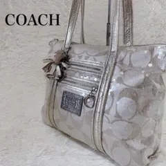 COACH コーチ POPPY ポピー シグネチャー スパンコール トートバッグ COACH コーチ POPPY ポピー シグネチャー スパンコール トートバッグ
