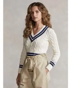 激レア‼️ラルフローレン♡ ピンクポニー　コットンクリケットセーター　袖　刺繍