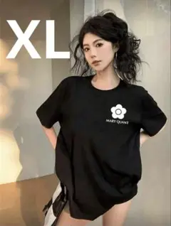 【新品】MARY QUANT ロゴ　半袖Tシャツ ブラック　XLサイズ　綿100