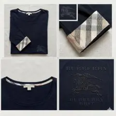 BURBERRY LONDON ノバチェック カットソー 刺繍 ロゴ 青 2XL - メルカリ