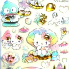 SANRIO キャラクター ボンボンドロップシール うるちゅる 立体 キティ