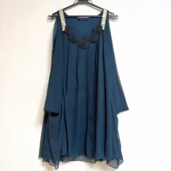 メトリーゼ パーティードレス ブルーグリーン ゴールド装飾 9号 結婚式