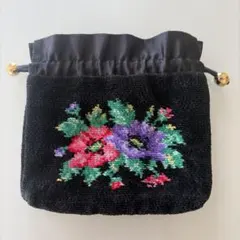 FEILER フェイラー ★花柄刺繍巾着 ポーチ★のサムネイル