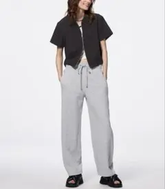 スウェットバレルレッグパンツ　gu xsサイズ