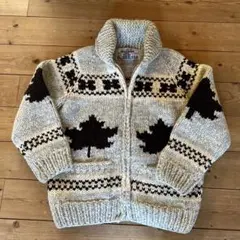 KANATA・カウチン・セータ - ・ニット・メイプル柄・カナダ製