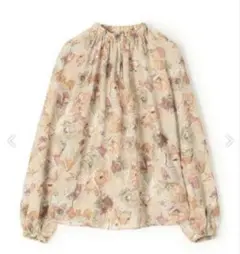 2024 TOMORROWLAND ピオニープリントギャザーネックブラウス