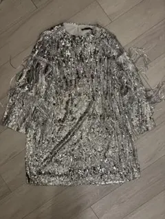ZARA スパンコールドレス L